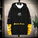 Colour Combined Hoodie, 300 GSM Cotton, Hoodie Only