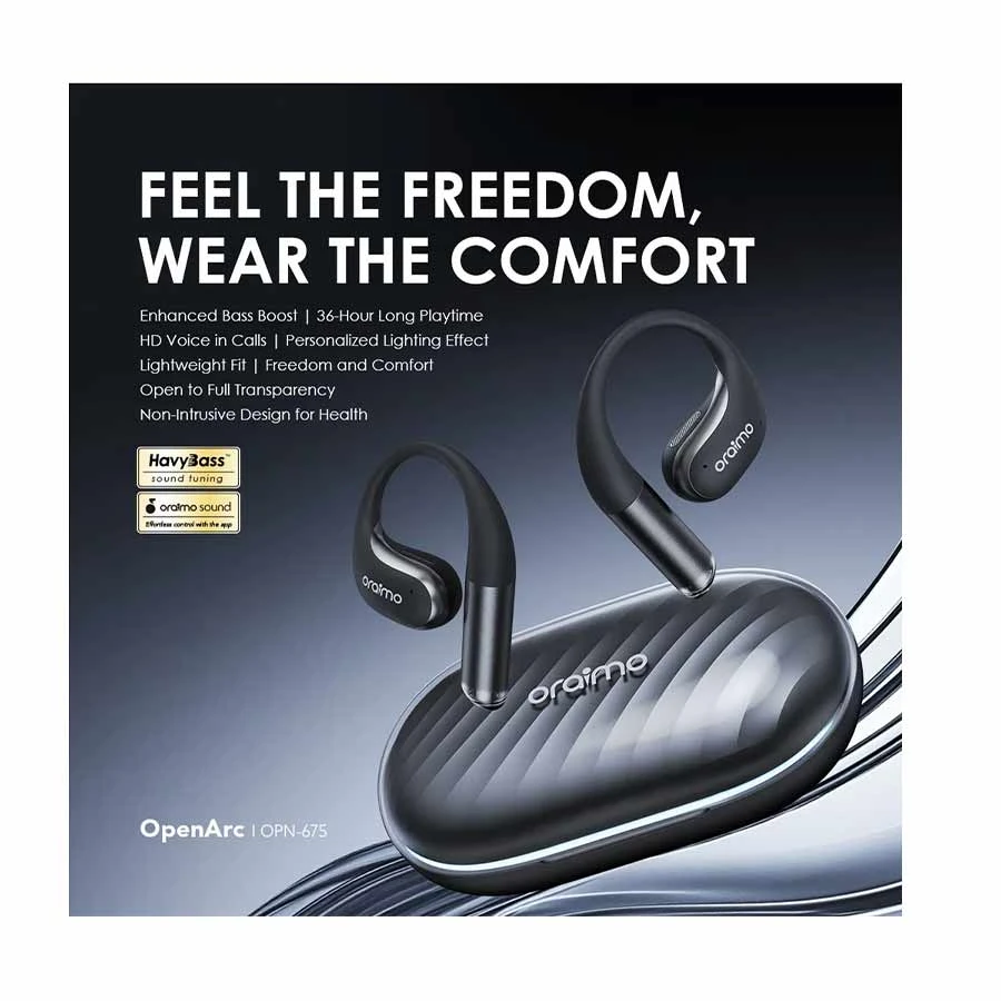 Oraimo SpaceArc x Burna Boy Graphite Gray Open-Ear TWS Earbuds