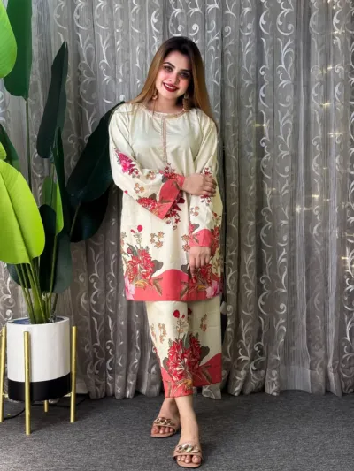 Dubai Silk ডিজিটাল প্রিন্ট টু পিস, 3টি রং, বডি 36 থেকে 46