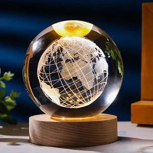 3D ক্রিস্টাল বল – গ্লোব (1 কালার বেস)