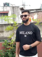 ছেলেদের Milano ড্রপ শোল্ডার টি-শার্ট – কালো