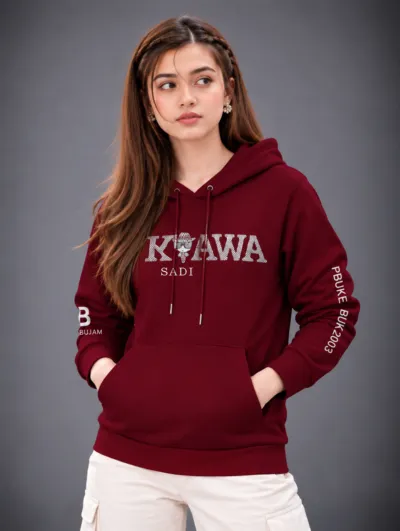 Women's Semi Baggy Brushed Cotton Hoodie, DTF Print, 5 Colours