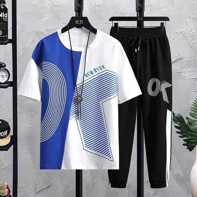 Men's Mesh Fabric T-Shirt and Full Pant Set, 6 Colours