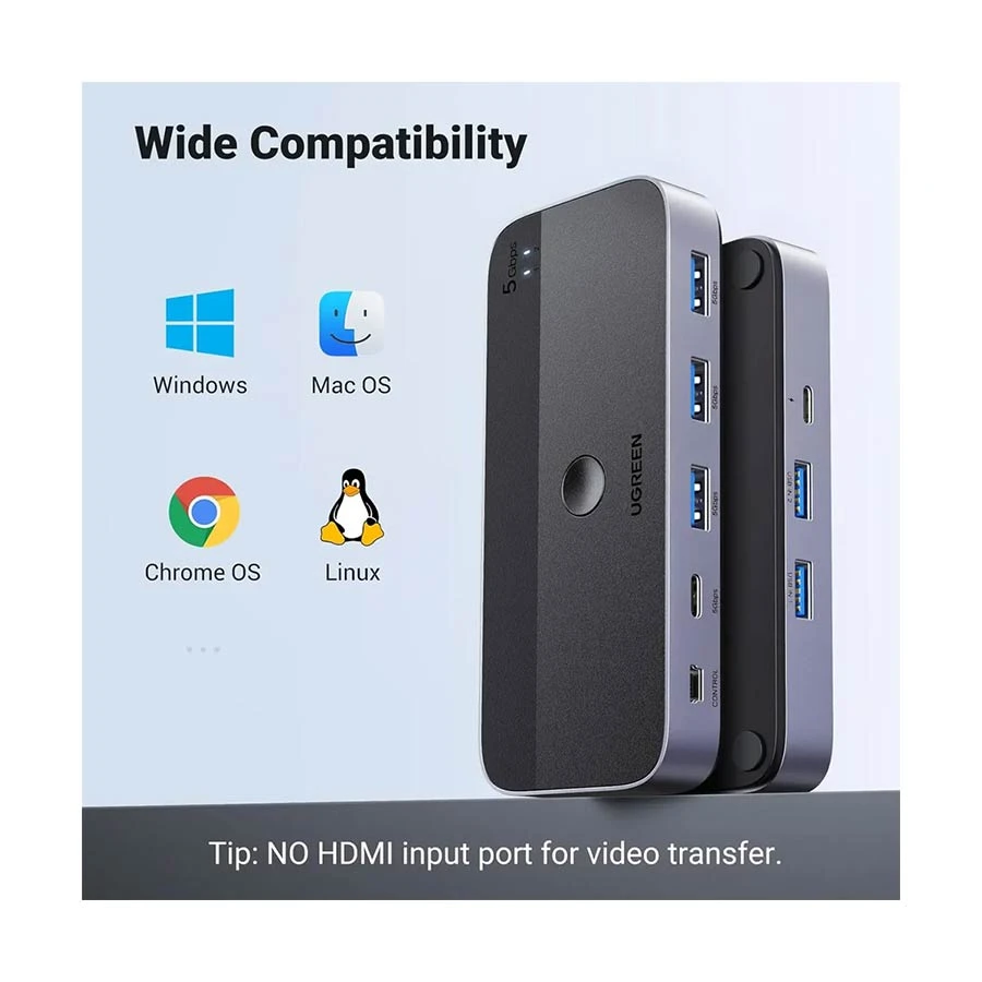 UGREEN CM662 (15705) 2 In 4 Out USB 3.0 Sharing Switch with Remote