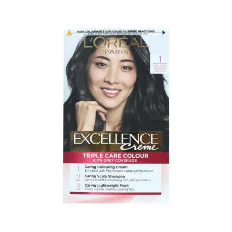 L'Oreal Excellence হেয়ার কালার - 1 ন্যাচারাল ডার্কেস্ট ব্ল্যাক