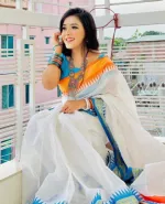 ব্লাউজ পিসসহ টাঙ্গাইল মধুরাই শাড়ি, 13 হাত
