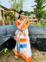 ব্লাউজ পিসসহ টাঙ্গাইল মধুরাই শাড়ি, 13 হাত