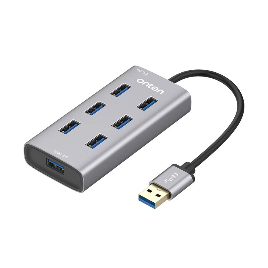 Onten OTN-8108 USB 3.0 to 7-Port Aluminum Hub Silver