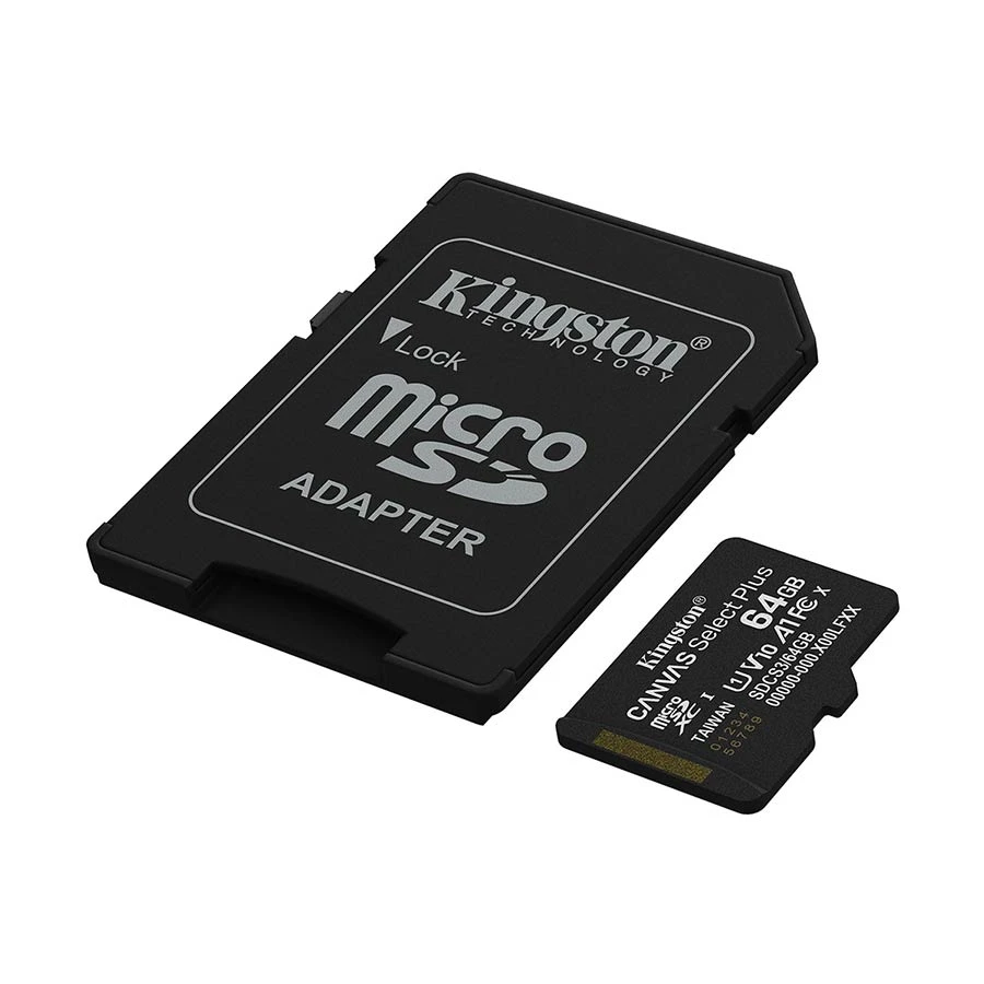 Kingston Canvas Select Plus 64GB MicroSD Memory Card with Adapter