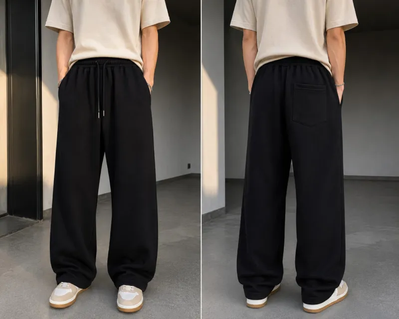 Men's Baggy Fit Cotton Trousers, 4 Colour Choices