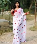 Embroidered Georgette Saree with Tassels, Without Blouse