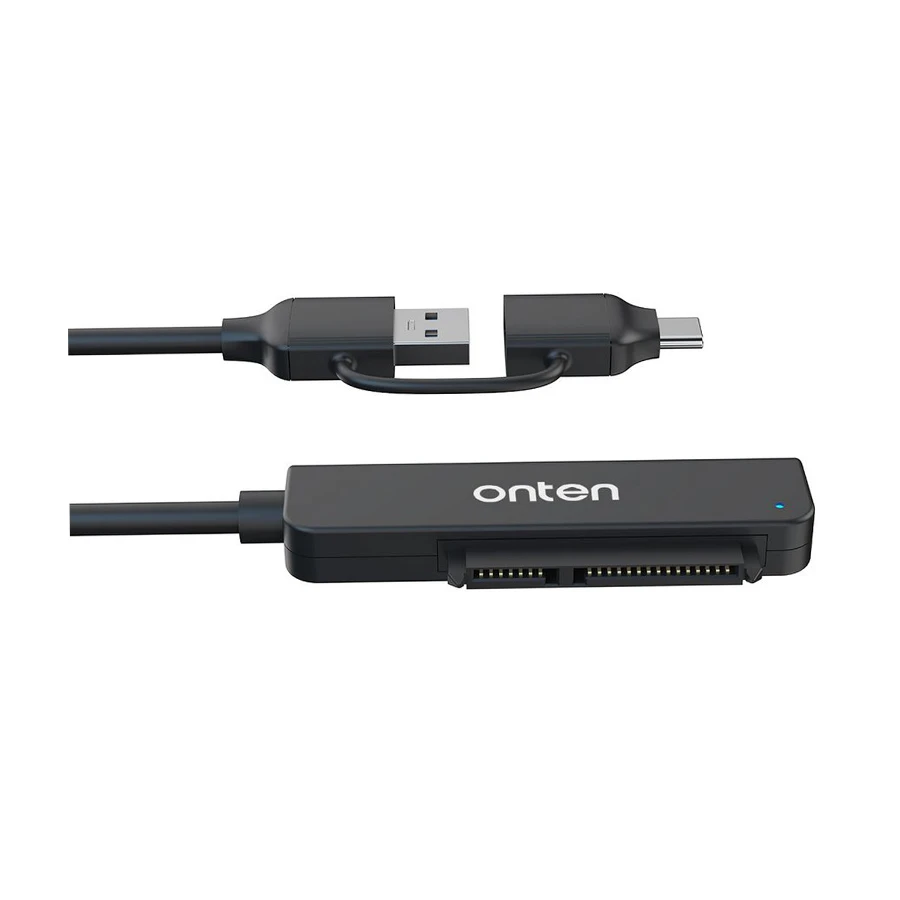 Onten OTN-UCA311 USB & USB-C Male to SATA Male Black Converter