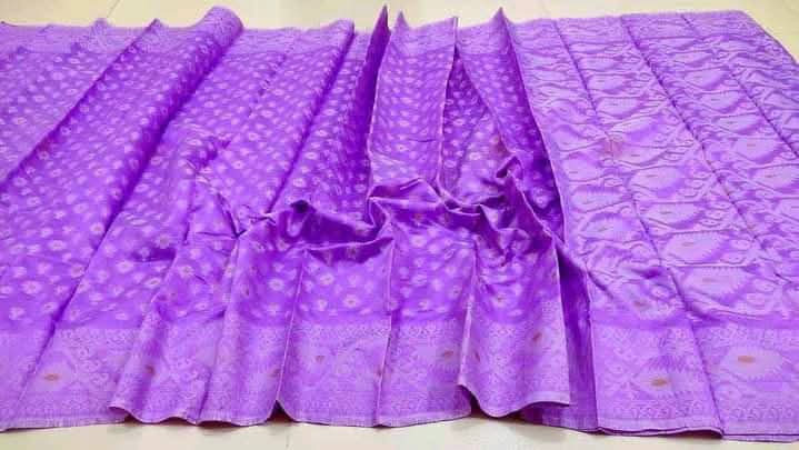 Tant Jamdani Saree, 12 Haath, Without Blouse Piece