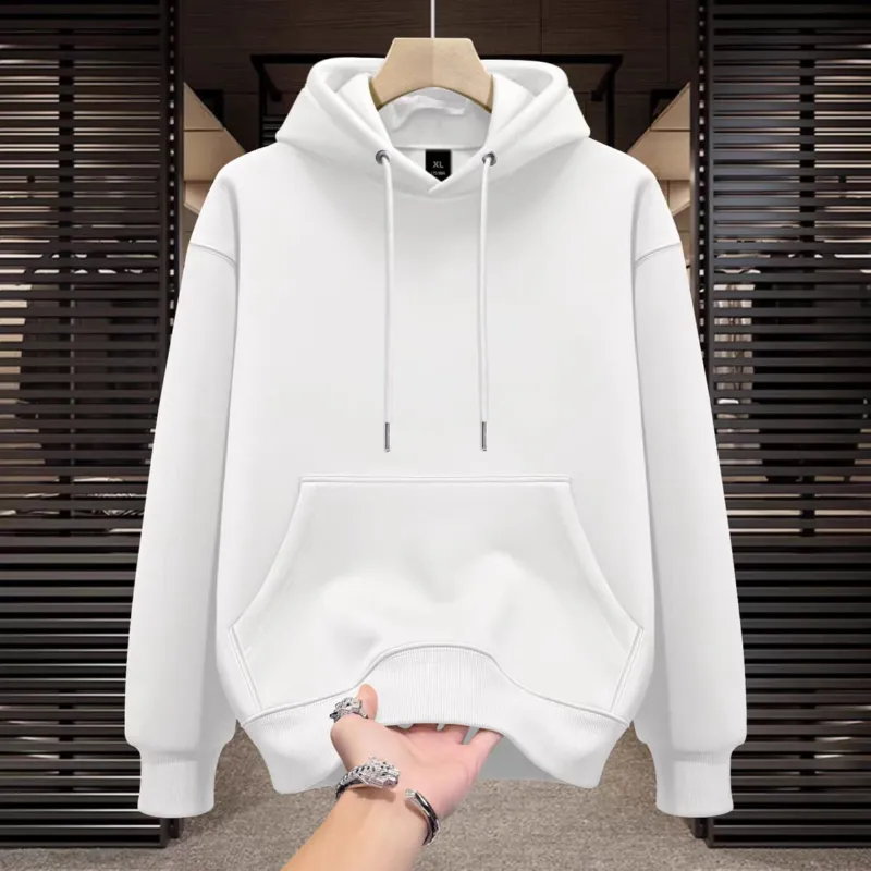 Men's Full Sleeve Winter Hoodie, 320 GSM Cotton, 4 Colour Choices