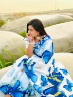 Multi-Colour Print Chanderi Silk Saree with Blouse Piece, 3 Colours