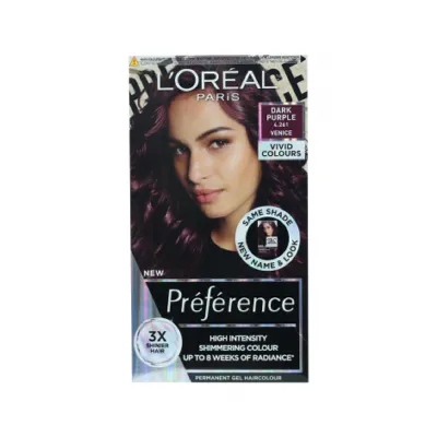 L'Oreal Preference Les Vivids শিমারিং হেয়ার কালার - 4.261 Dark Purple (গাঢ় বেগুনি)
