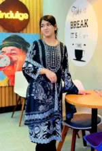 Butter Silk Digital Print Three Piece with Semi Georgette Orna