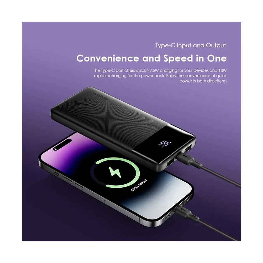 Oraimo Toast 22.5 Byte 10000mAh 22.5W Power Bank with Display Black