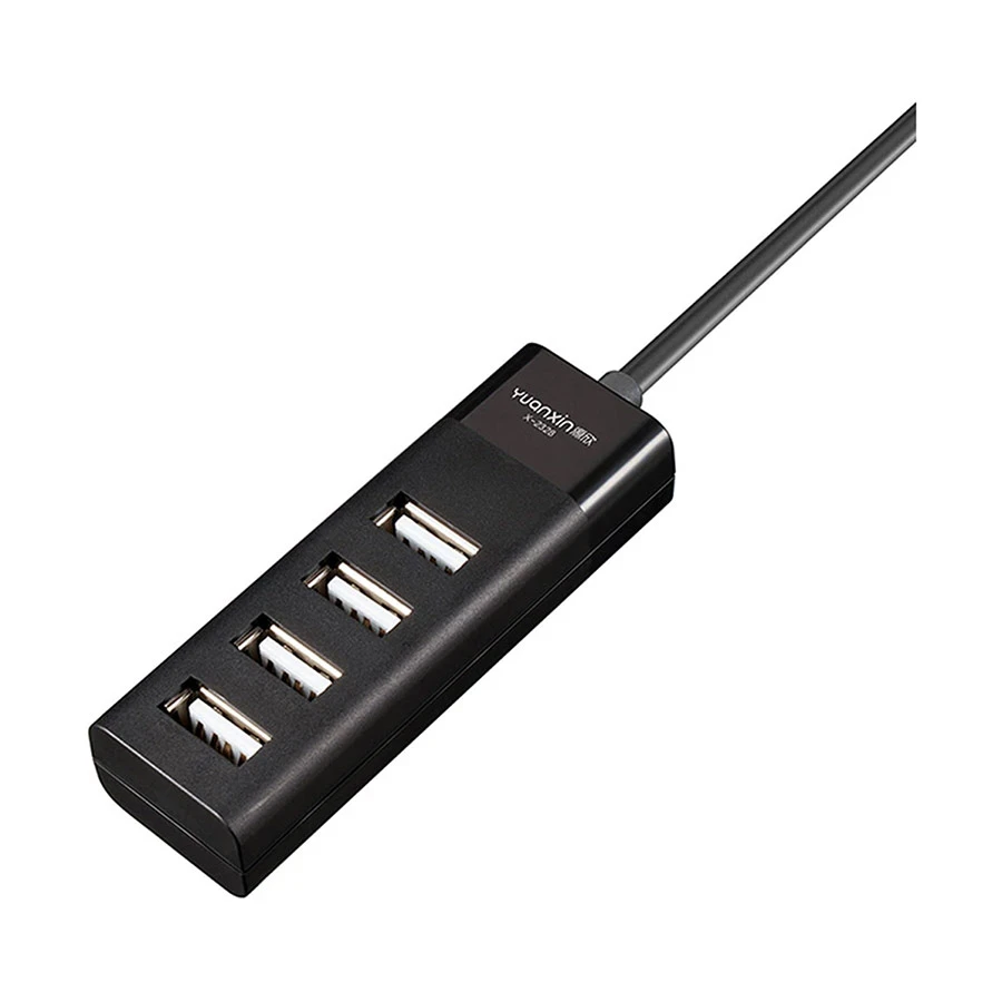 Yuanxin X-2328 USB 2.0 to Quad USB Hub Black 1.5 Meter
