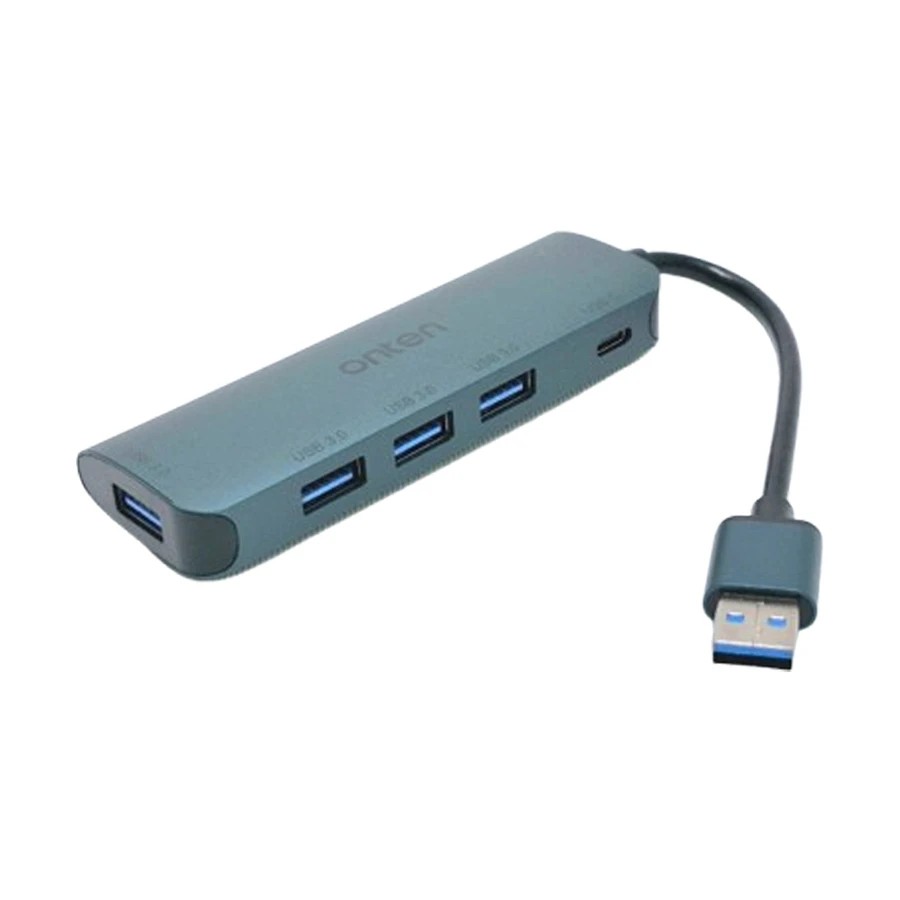 Onten OTN-5116U USB to Quad USB and Type-C Hub Crystal Teal