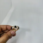 রংধনু রঙের স্টোন বসানো গোল্ডেন আংটি