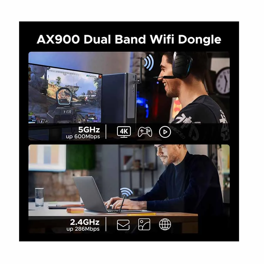 UGREEN CM845 AX900 Dual Band Wi-Fi & Bluetooth 5.4 USB Adapter