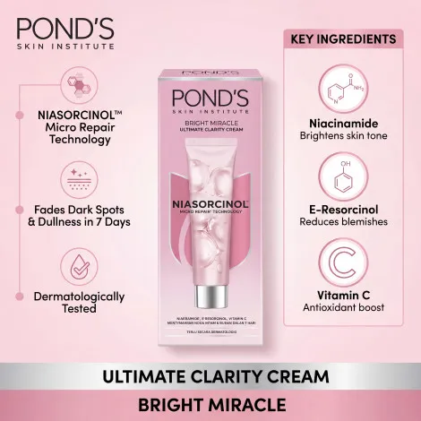 Pond's Bright Miracle Niasorcinol আল্টিমেট ক্ল্যারিটি ফেস ক্রিম 40 গ্রাম