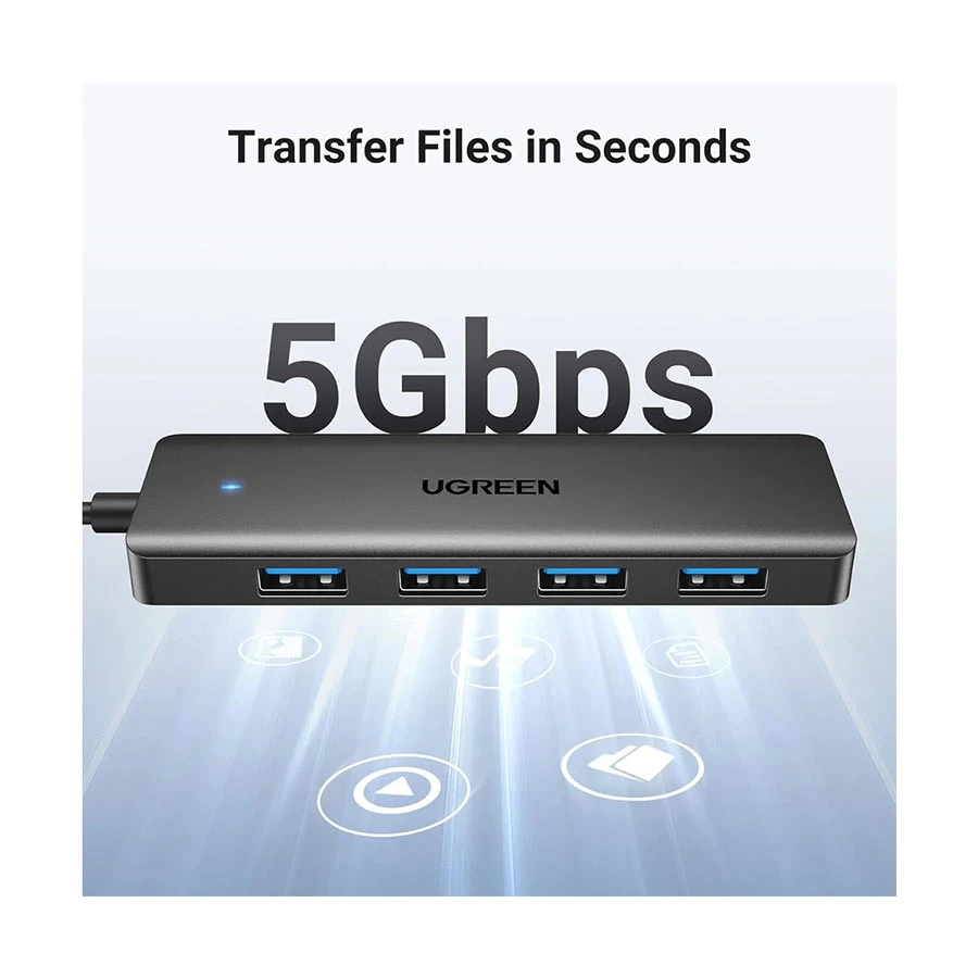 UGREEN CM219 25851 USB to 4-Port USB Hub 5Gbps Black