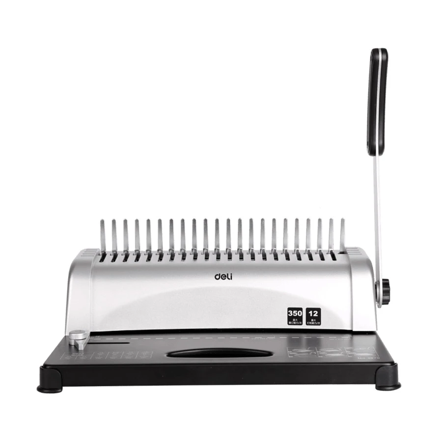 Deli E3870 A4 21-Hole Comb Binding Machine, 350 Sheet Capacity