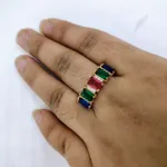রেইনবো পাথরের গোল্ড আংটি