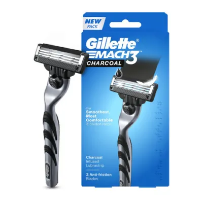 Gillette Mach3 Charcoal 3 ব্লেডের রেজার