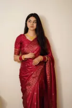 Skin Print Silk Saree with Blouse Piece, 4 Colours