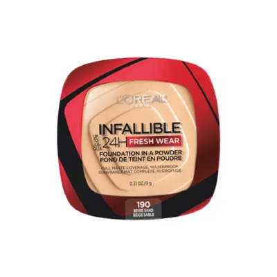 L'Oreal Infallible Fresh Wear পাউডার ফাউন্ডেশন, শেড 190 Beige Sand