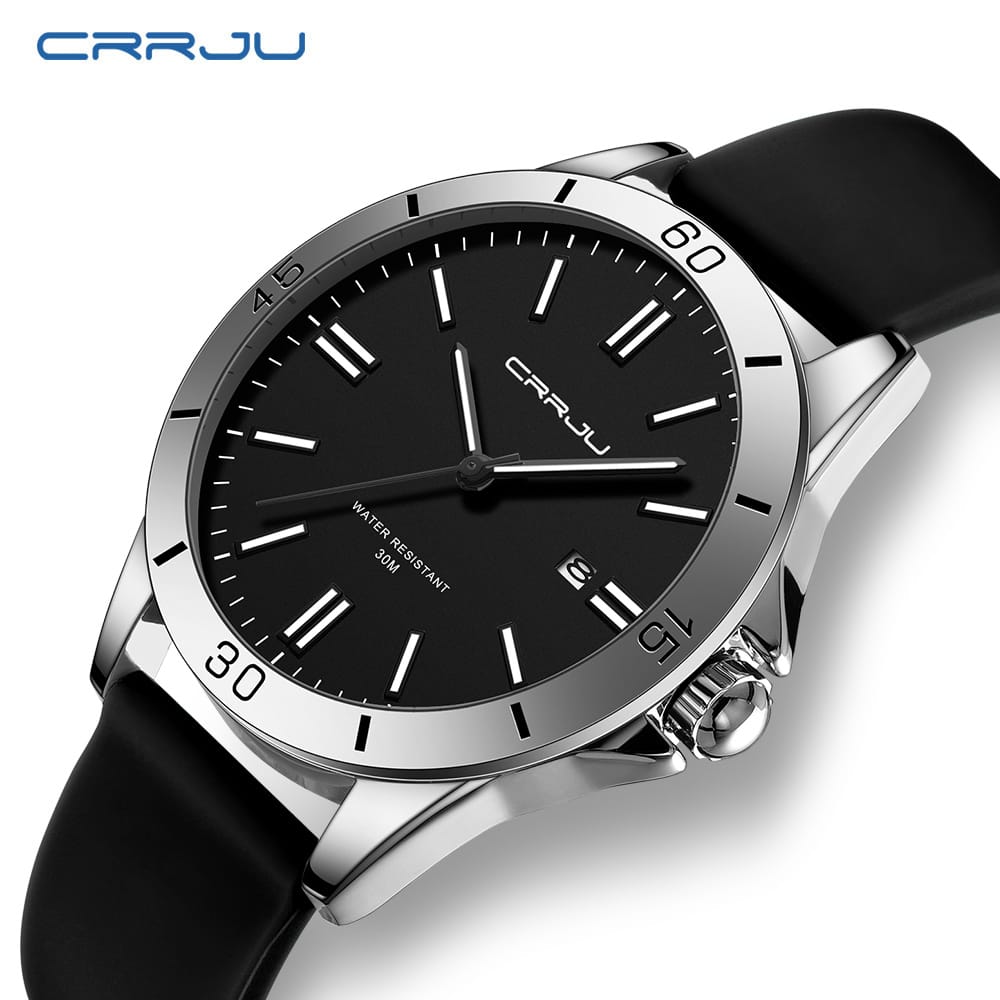 CRRJU 5025 ছেলে ও মেয়েদের ওয়াটারপ্রুফ ঘড়ি (কালো)