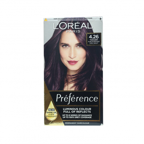 L'Oreal Preference হেয়ার কালার, শেড 4.26 Cool Violet