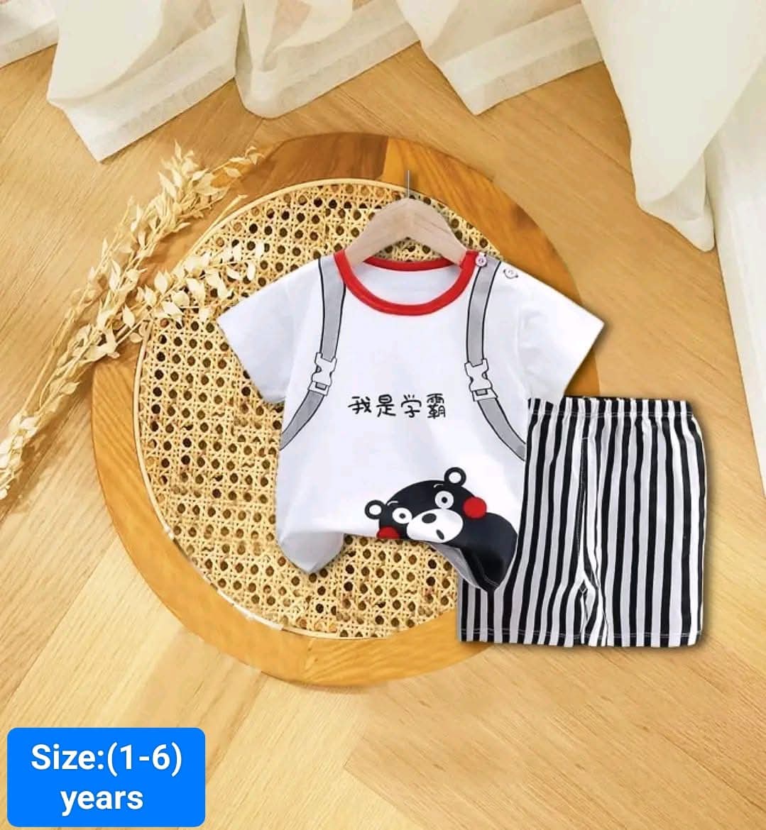 Kids' Pure Cotton T-Shirt and Pant Set with Pocket, 3 to 6 Years
