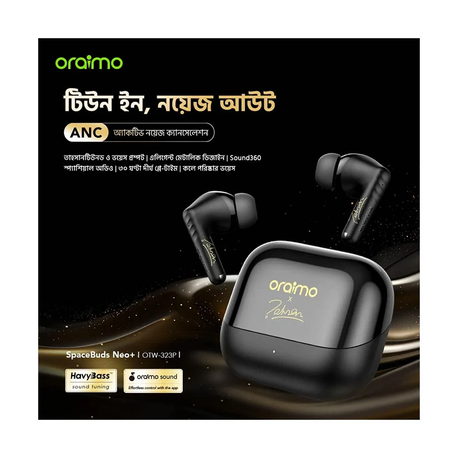 Oraimo Spacebuds Neo+ ANC Speed Black TWS Bluetooth Earbuds