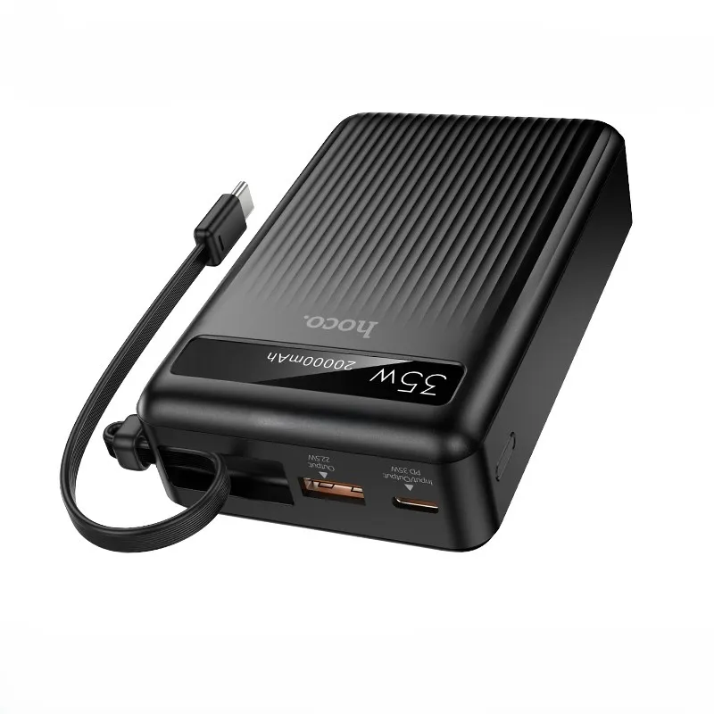 Hoco MMJ-04 20000mAh 35W PD পাওয়ার ব্যাংক, বিল্ট-ইন Type-C ক্যাবল ও LED ডিসপ্লে