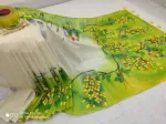হ্যান্ড প্রিন্ট ডিজাইনের হাফ সিল্ক শাড়ি, 6 শেড