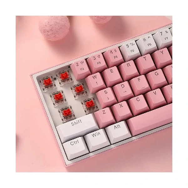 Redragon K617 FIZZ RGB (Red Switch) Pink-White gaming Keyboard