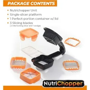 Nicer Quick Dicer স্টেইনলেস স্টিল 5-ইন-1 ফল ও সবজি কাটার সেট