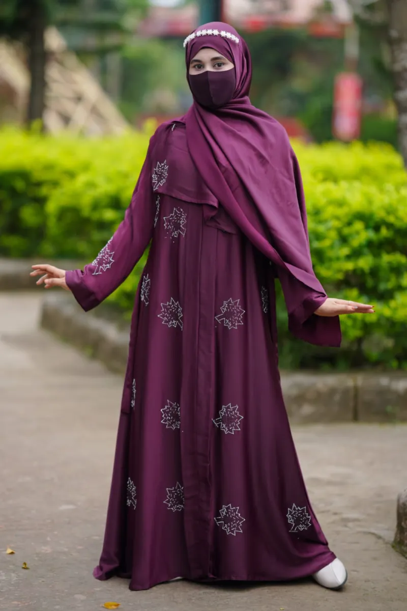 Afran Fabric Stone Work Borka, Hijab Not Included