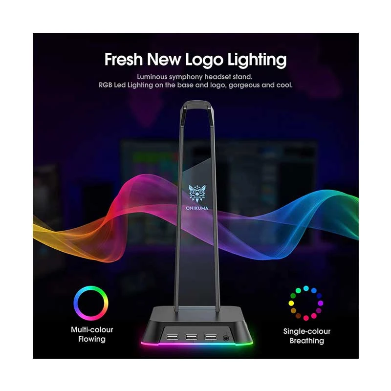 ONIKUMA ST-2 RGB Black Gaming Headphone Stand