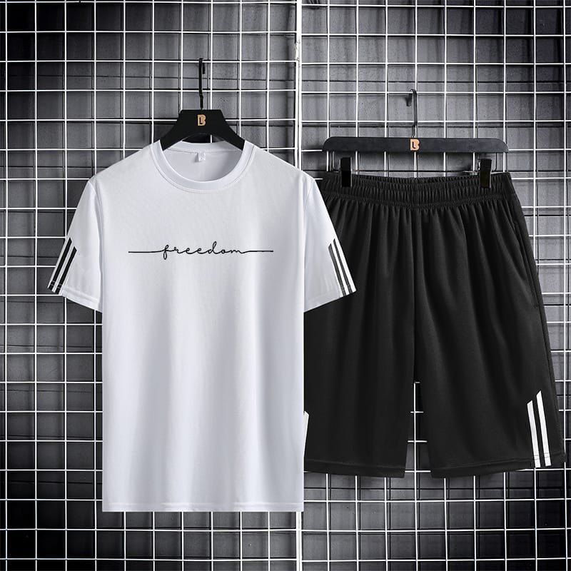 Men's Mesh Fabric Half Pant and T-Shirt Set, 160 GSM, 6 Colours