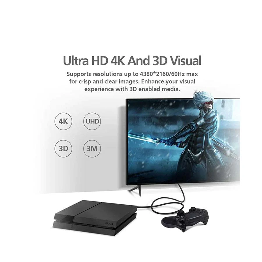 Micropack MC-230H HDMI 2.0 Male to Male 4K Cable 3 Meter Black
