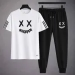 Men's Mesh Fabric Tee and Full Pant Two-Piece Set, 6 Colours