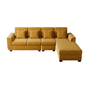 Regal PARIS কাঠের ডাবল সোফা SDC-365-3-1-20 (L শেপ সোফা সেট) ফ্যাব্রিক 2138