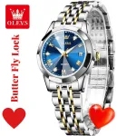 OLEVS 9931 মেয়েদের বাটারফ্লাই লক ঘড়ি – সিলভার ব্লু
