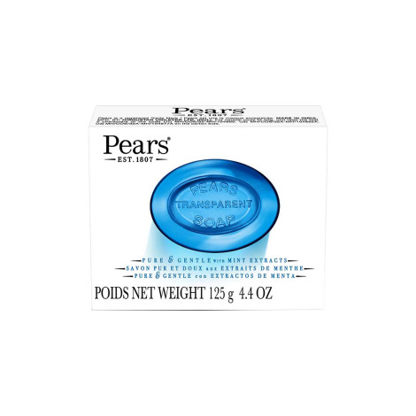 Pears Pure and Gentle ট্রান্সপারেন্ট সাবান, মিন্ট এক্সট্র্যাক্টসহ 125g
