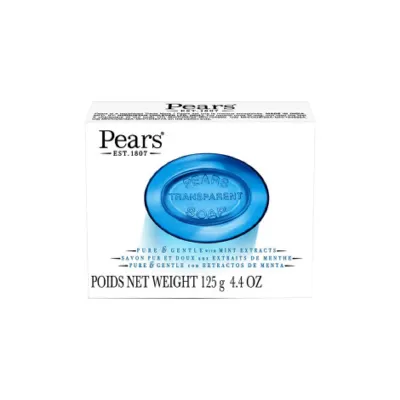 Pears Pure and Gentle ট্রান্সপারেন্ট সাবান, মিন্ট এক্সট্র্যাক্টসহ 125g